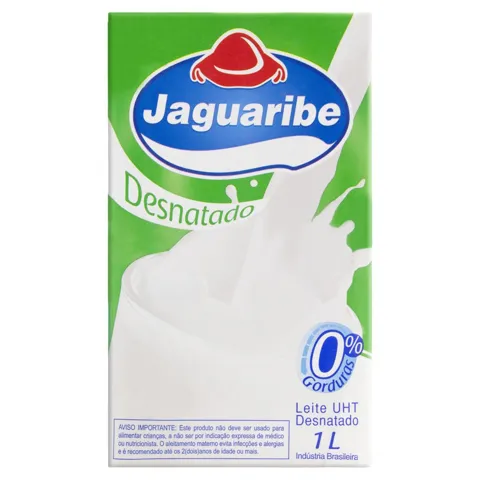 Leite UHT Desnatado Jaguaribe Caixa 1l