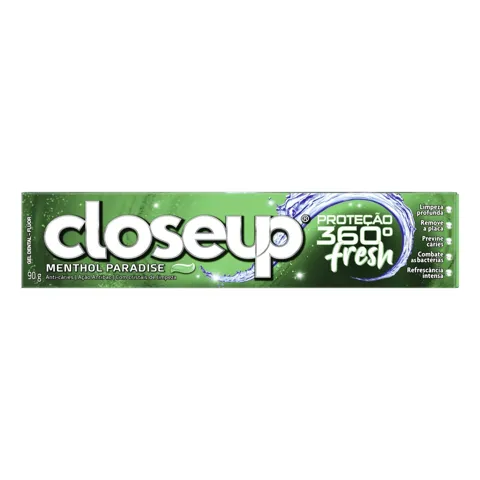 Gel Dental Menthol Paradise Closeup Proteção 360° Fresh Caixa 90g