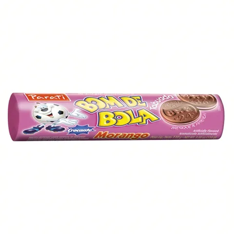 Biscoito Chocolate Recheio Morango Tabuada Bom de Bola Pacote 110g