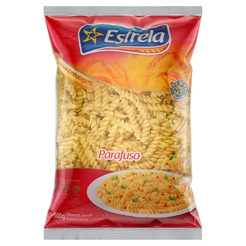 Macarrão de Sêmola Parafuso Estrela Pacote 400g