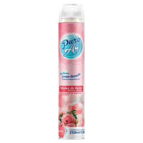Odorizador de Ambiente Aerossol Pétalas de Rosas Puro Ar Frasco 250ml