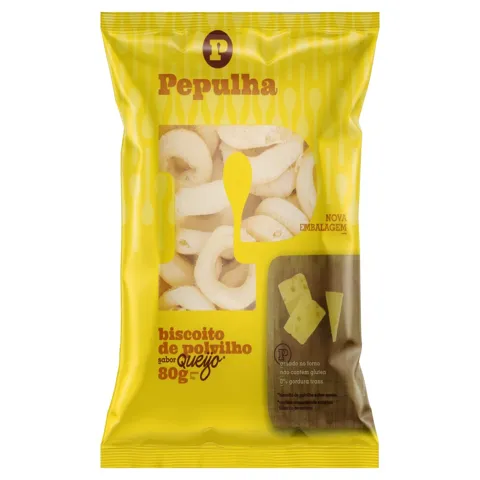 Biscoito de Polvilho Queijo Pepulha Pacote 80g