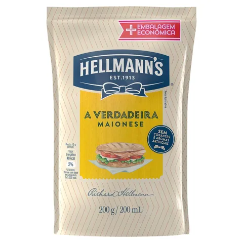 Maionese Hellmann's Sachê 200g Embalagem Econômica