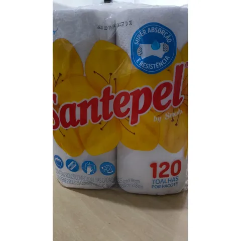 Papel Toalha Santepel Branco 120 Folhas