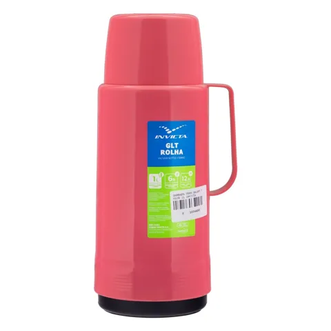 Garrafa Térmica Rosa GLT Rolha 1l Invicta Color