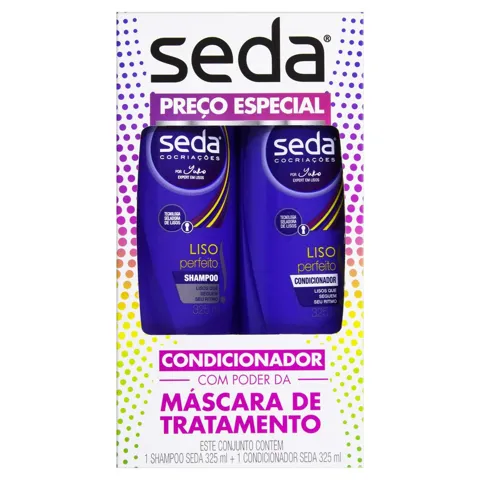 Kit Shampoo + Condicionador Seda Cocriações Liso Perfeito 325ml Cada
