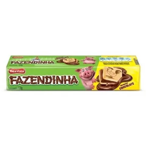 Biscoito Recheado Fazendinha 130g Chocolate