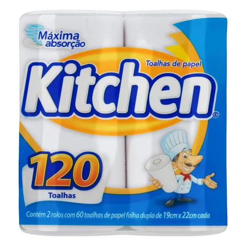 Toalha de Papel Folha Dupla Kitchen Pacote 2 Unidades