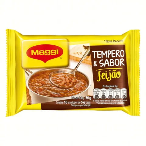 Tempero para Feijão Maggi Tempero & Sabor Pacote 50g 10 Unidades