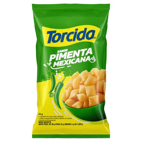 Salgadinho de Trigo Pimenta Mexicana Torcida Pacote 35g