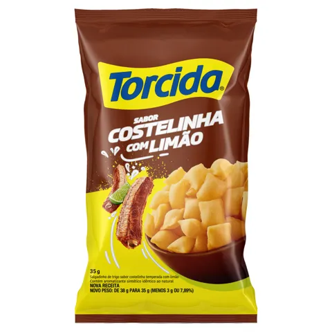 Salgadinho de Trigo Costelinha com Limão Torcida Pacote 35g