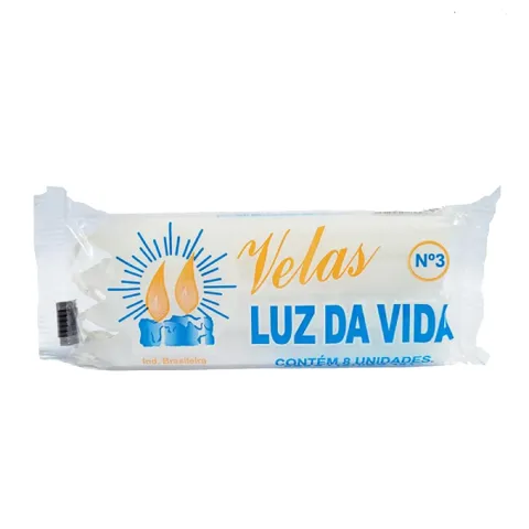 Vela Luz Da Vida Branca N3