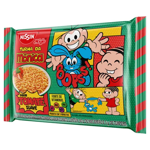Macarrão Instantâneo Lámen Tomate Suave Turma da Mônica Nissin Miojo Pacote 85g