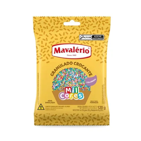 Granulado Crocante Colorido Mavalério 120G