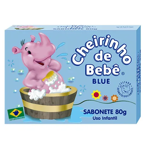 Sabonete Cheirinho De Bebe 80G Azul