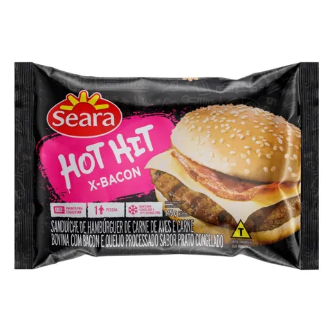 Sanduíche Congelado X-Bacon Seara Hot Hit Pacote 145g