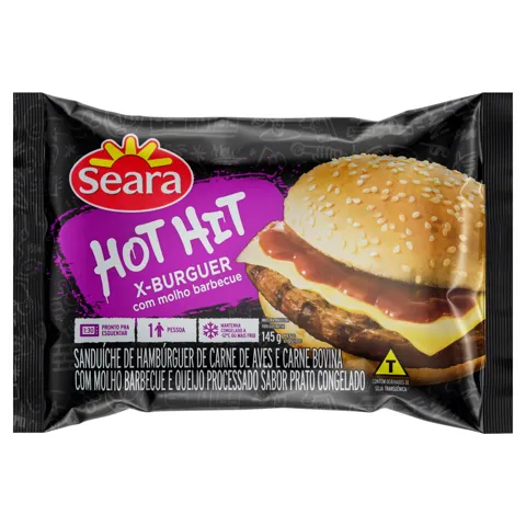 Sanduíche Congelado X-Burguer Seara Hot Hit Pacote 145g