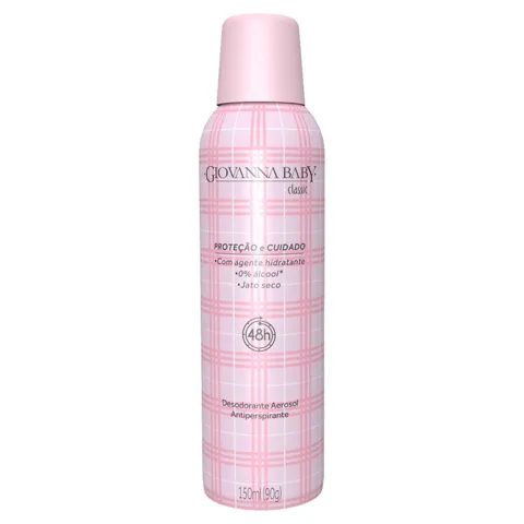Desodorante Aerossol Antiperspirante Jato Seco Classic Giovanna Baby 150ml
