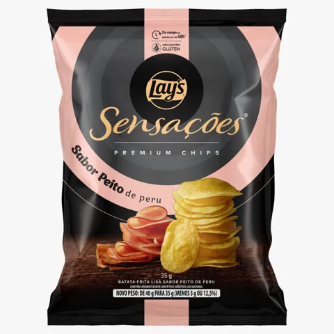 Batata Frita Lisa Peito de Peru Lay's Sensações Premium Pacote 35g