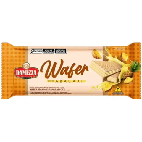 Biscoito Wafer Damezza 70G Abacaxi