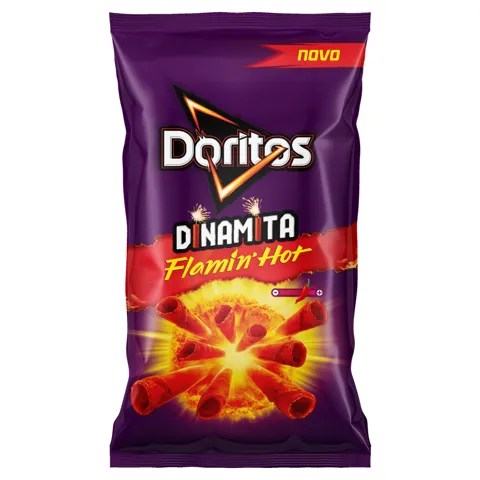 Salgadinho de Milho Carne Defumada Picante Doritos Dinamita Flamin'Hot Pacote 60g