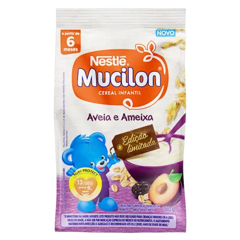 Cereal Infantil Aveia e Ameixa Nestlé Mucilon Pacote 180g
