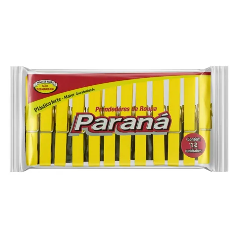 Prendedor de Roupa Plástico Paraná 12 Unidades