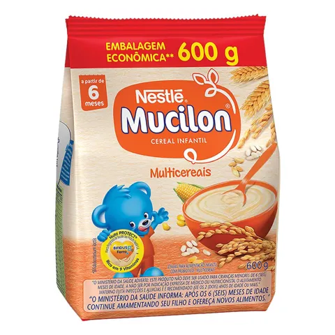 Cereal Infantil Multicereais Nestlé Mucilon Pacote 600g Embalagem Econômica