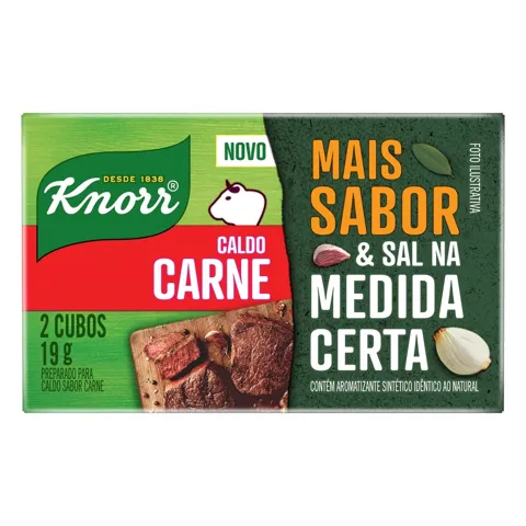 Caldo Tablete Carne Knorr Mais Sabor Caixa 19g 2 Unidades