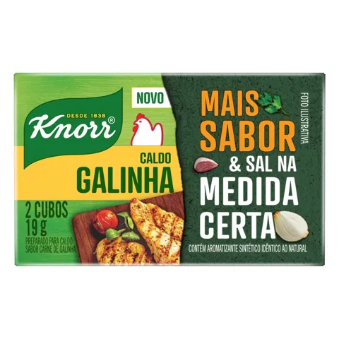 Caldo Tablete Galinha Knorr Mais Sabor Caixa 19g 2 Unidades