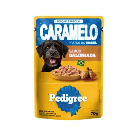 Ração Úmida Pedigree Sabor Galinhada Edição Caramelo Sachê 70g
