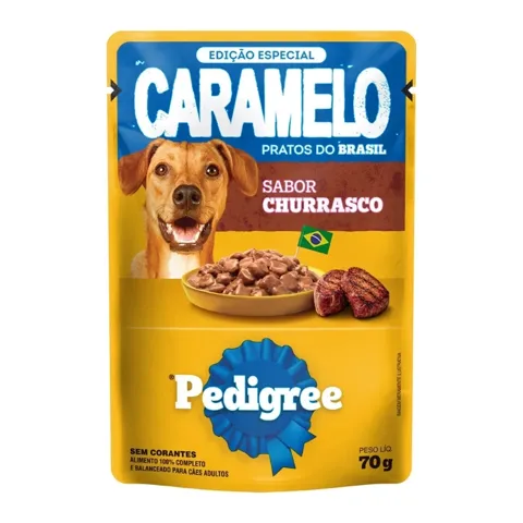 Ração Úmida Pedigree Sabor Churrasco Edição Caramelo Sachê 70g
