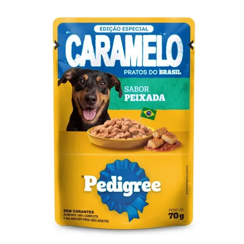 Ração Úmida Pedigree Sabor Peixada Edição Caramelo Sachê 70g