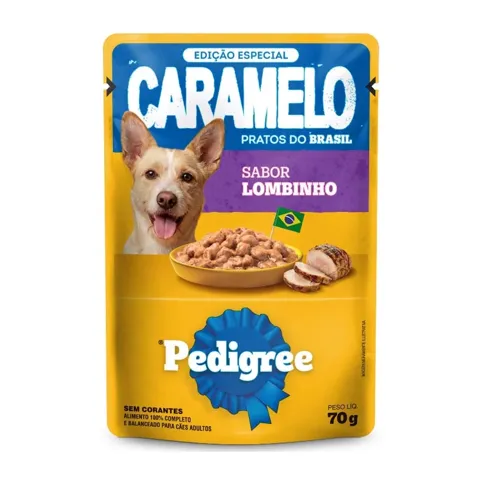 Ração Úmida Pedigree Sabor Lombinho Edição Caramelo Sachê 70g