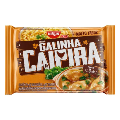 Macarrão Instantâneo Galinha Caipira Nissin Pacote 74g