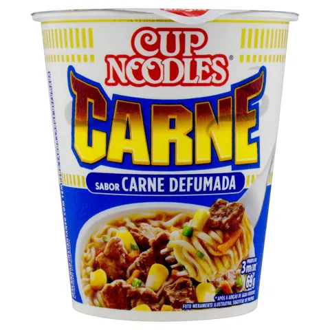 Macarrão Instantâneo Carne Defumada Nissin Cup Noodles Copo 69g