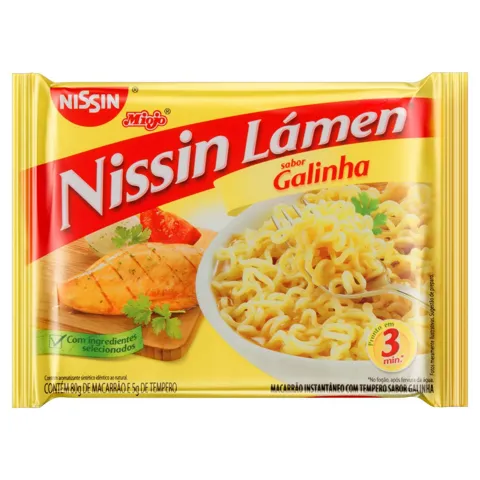 Macarrão Instantâneo Galinha Nissin Miojo Lámen Pacote 85g