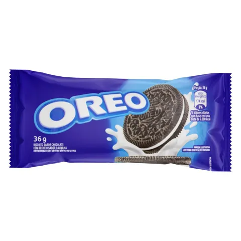 Biscoito Chocolate Recheio Baunilha Oreo Pacote 36g
