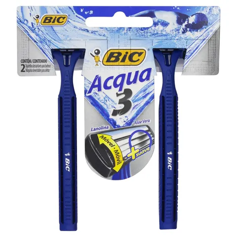 Aparelho Descartável para Barbear Bic Acqua 3 2 Unidades