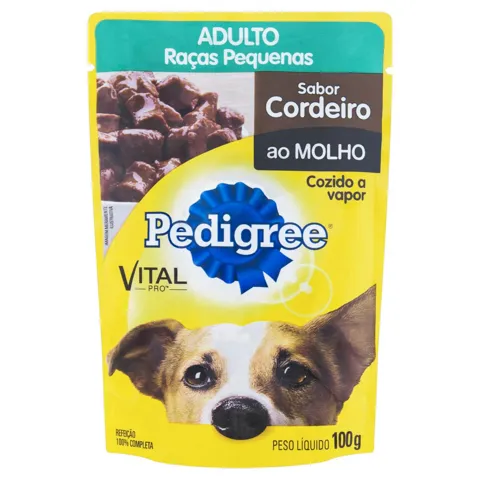 Alimento para Cães Adultos Raças Pequenas Cordeiro ao Molho Pedigree Vital Pro Sachê 100g