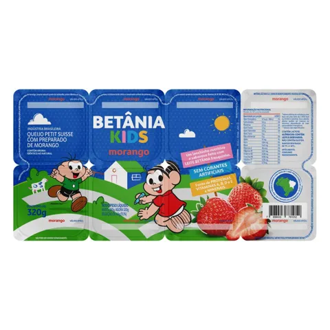 Queijo Petit Suisse Morango Turma da Mônica Betânia Kids