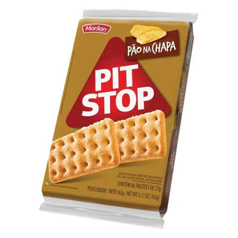 Pack Biscoito Pão na Chapa Marilan Pit Stop Pacote 162g 6 Unidades