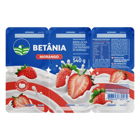 Bebida Láctea Fermentada Morango Betânia 540G
