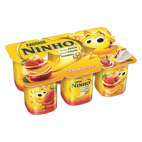 Iogurte Parcialmente Desnatado Morango + Salada de Frutas + Maçã e Banana Nestlé Ninho UNIDADE