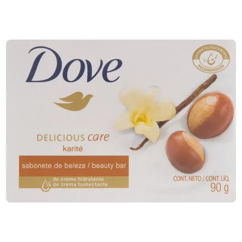 Sabonete em Barra Óleo de Karité e Baunilha Dove Delicious Care Caixa 90g