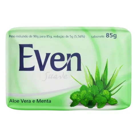 Sabonete em Barra Aloe Vera e Menta Even Suave Cartucho 85g