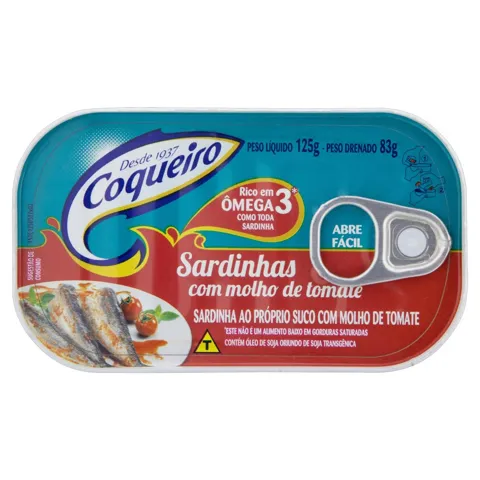 Sardinha com Molho de Tomate Coqueiro Lata 83g