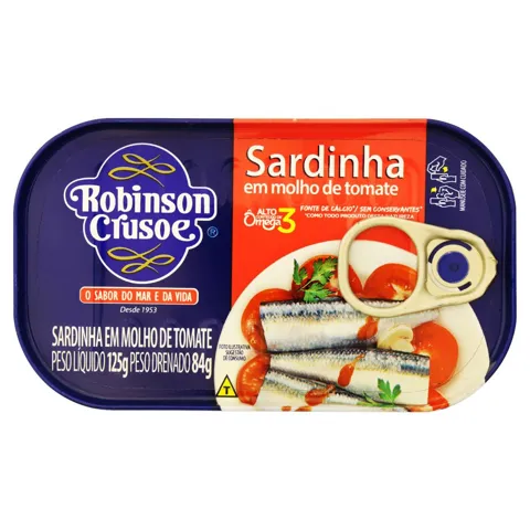 Sardinha com Molho de Tomate Robinson Crusoe Lata 84g