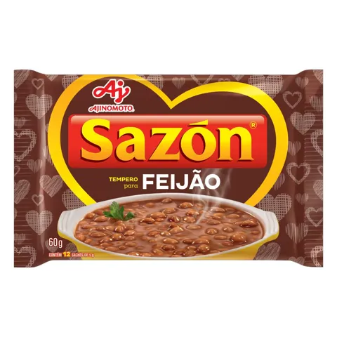 Tempero para Feijão Sazón Pacote 60g 12 Unidades