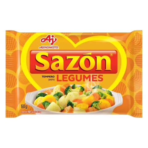 Tempero para Legumes Sazón Pacote 60g 12 Unidades